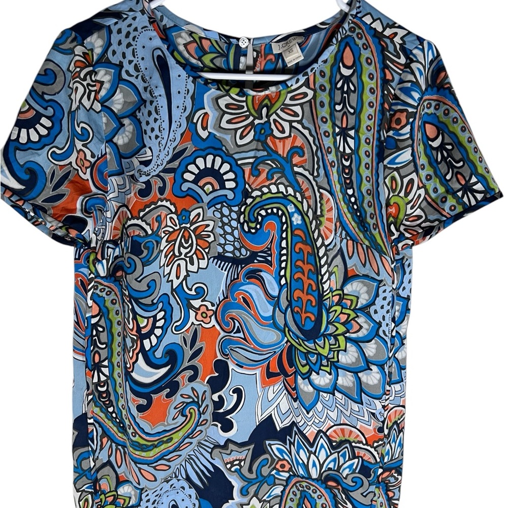 J. Crew Paisley Print Multicolor Women's Top Size XL